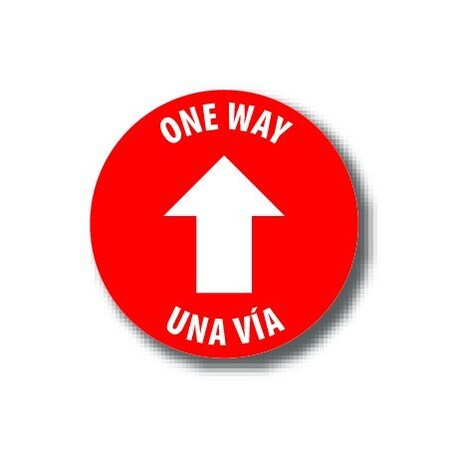Ergomat 6in CIRCLE SIGNS One Way - Bilingual English/Spanish DSV-SIGN 36 #3842 -UEN
